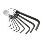 Set of Facom 87H short hexagon key ringsets with various sizes for precise mechanical work.