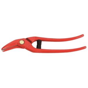 Facom 883 scroll shears with red handles and adjustable dial for precise cutting.