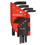 Facom 89.JP set of Torx keys in a compact wallet with sizes from T10 to T45 for precise fastening tasks.