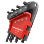 Facom 89.JP set of Torx keys in a compact wallet with sizes from T10 to T45 for precise screwdriving.