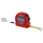 Facom 893.SLS ABS body tape measure with 3m length, red casing, and metal hook for precise measurements.