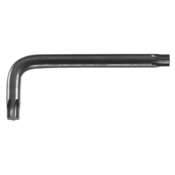 Facom 89R Short Resistorx key, a compact L-shaped tool for electrical work, made of durable metal with a black finish.