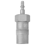 Close-up of Facom screw-on dummy injector 911-V4 with detailed threading and branding on a black background.