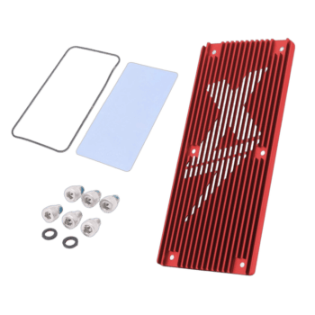Red Grand Prix Racewear cooling system with metal mounting hardware and cooling pads for racing safety.