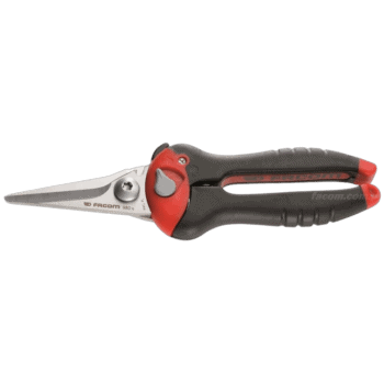 Facom Universal Shears 980 with ergonomic black and red handles and sharp stainless steel blades for precise cutting tasks.