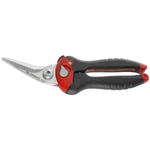 Facom multi-purpose shears with clear blade, ergonomic handle, and safety lock for versatile cutting tasks.