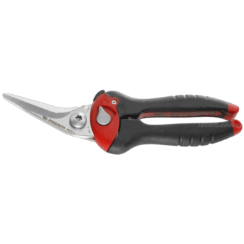 Facom multi-purpose shears with clear blade, ergonomic handle, and safety lock for versatile cutting tasks.