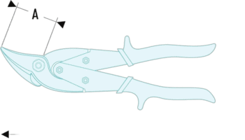 Detailed technical drawing of a pair of wire cutters with measurements and specifications for professional use.