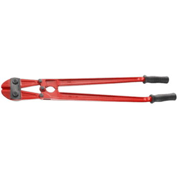 Facom 990.BF axial cut bolt croppers with red handles and black grips, designed for cutting through tough materials.