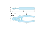 Technical diagram of a pair of racing pliers with detailed measurements and specifications for motorsport use.