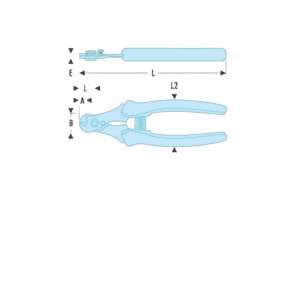 Technical diagram of a pair of racing pliers with detailed measurements and specifications for motorsport use.