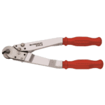Facom steel cable cutters with red handles, ideal for electrical and industrial use, featuring durable construction and sharp cutting blades.
