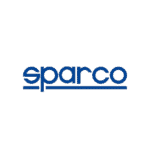 Sparco logo on a black background, representing the racing and motorsport brand.