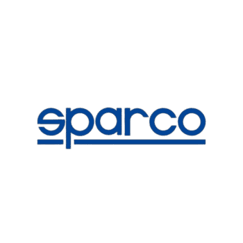 Sparco logo on a black background, representing the racing and motorsport brand.