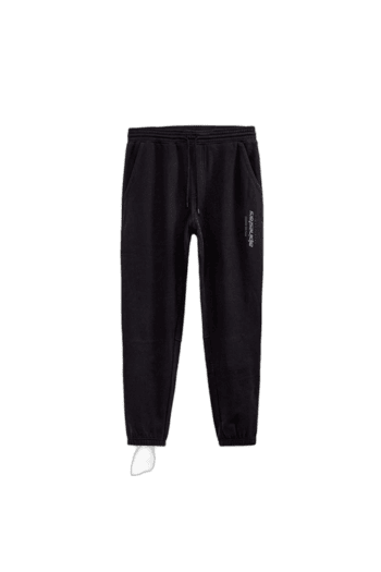 Black Grand Prix Racewear sweatpants with logo, designed for motorsport enthusiasts and racers.