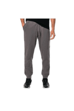 Close-up of grey racing joggers with black accents, suitable for motorsport enthusiasts and racewear fans.