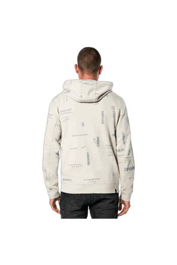 Men's white Grand Prix Racewear hoodie with racing-inspired graphics, ideal for motorsport enthusiasts and race fans.
