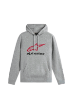 Grey Grand Prix Racewear hoodie with Alpinestars logo, ideal for motorsport enthusiasts and racers.