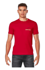 Red Grand Prix Racewear T-shirt with Astars Racing logo, designed for motorsport enthusiasts and racers.
