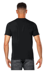 Black Grand Prix Racewear T-shirt shown from the back, designed for motorsport enthusiasts and racers.