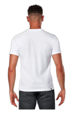 Plain white Grand Prix Racewear T-shirt, back view, suitable for motorsport enthusiasts and racers.