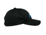 Black Grand Prix Racewear cap with blue and white logo, designed for motorsport enthusiasts and racers.