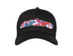 Black Grand Prix Racewear cap with colourful logo embroidery, ideal for motorsport enthusiasts and racing fans.