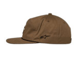 Brown Grand Prix Racewear cap with Alpinestars logo and racing badge, designed for motorsport enthusiasts.