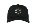 Black Grand Prix Racewear cap with embroidered logo featuring 'R S A S' in red, white, yellow, and black, designed for motorsport enthusiasts.