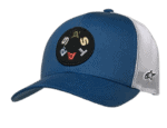 Blue and white Grand Prix Racewear cap with logo patch and mesh back for racing enthusiasts.