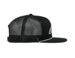 Black and grey Grand Prix Racewear cap with mesh back and logo, ideal for motorsport enthusiasts and racers.
