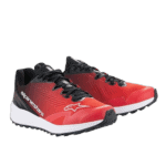 Red and black Grand Prix Racewear racing shoes with Alpinestars logo for motorsport enthusiasts.