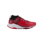 Red and black Grand Prix Racewear racing shoe with white sole, designed for motorsport enthusiasts and professional drivers.