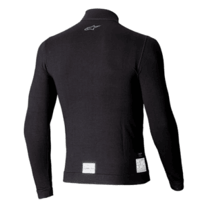 Black Grand Prix Racewear racing jacket with Alpinestars logo on the back, designed for motorsport enthusiasts and professionals.
