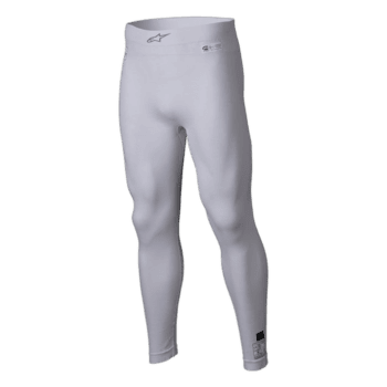 White Grand Prix Racewear racing leggings designed for motorsport enthusiasts and professionals, featuring a sleek fit and high-quality fabric.