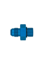 Blue Goodridge -04 JIC Male to 7/16 O'ring pump fitting for racing applications.