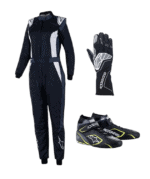 Grand Prix racing suit, gloves, and racing shoes from GPR Direct, designed for professional motorsport safety and performance.