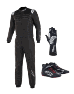 Grand Prix Racewear racing suit with gloves and shoes, designed for motorsport safety and performance.