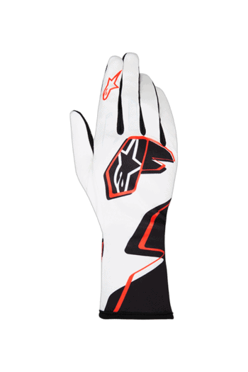 Alpinestars Tech-1 K Race V2 Graphic 1 Kart Gloves-3550326-White-Black-Hot Orange-1