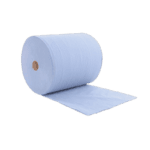 Light blue disposable paper towel roll, ideal for racewear cleaning and maintenance at Grand Prix events.