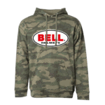 Bell Hoodie Forest Camo with large logo, ideal for motorsport fans and racewear enthusiasts.