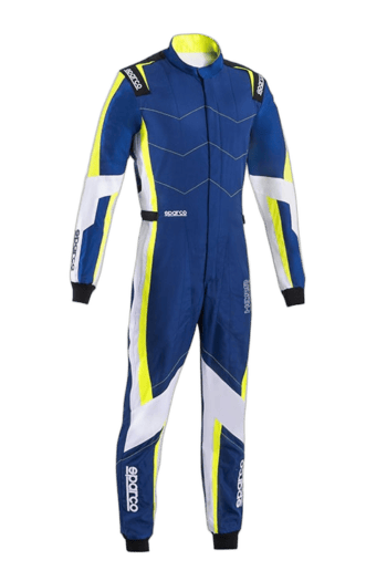Sparco Kerb Advanced Kart Suit - Blue/Fluro Yellow