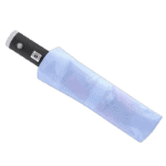 Grand Prix Racewear racing umbrella with a black handle and light blue canopy, designed for motorsport events and outdoor racing activities.
