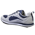 Modern white and navy blue Grand Prix Racewear sneaker with sleek design and comfortable fit.
