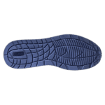 Close-up of a blue racing shoe sole designed for grip and durability in motorsport activities.
