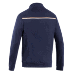 Navy blue Grand Prix Racewear jacket with reflective stripe, designed for motorsport safety and style.