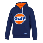 Grand Prix Racewear Gulf hoodie in blue with logo, perfect for motorsport fans and casual wear.