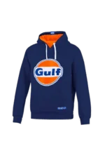 Grand Prix Racewear Gulf hoodie in blue with logo, perfect for motorsport fans and casual wear.