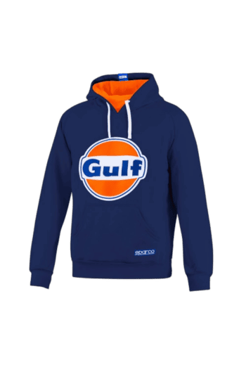 Grand Prix Racewear Gulf hoodie in blue with logo, perfect for motorsport fans and casual wear.