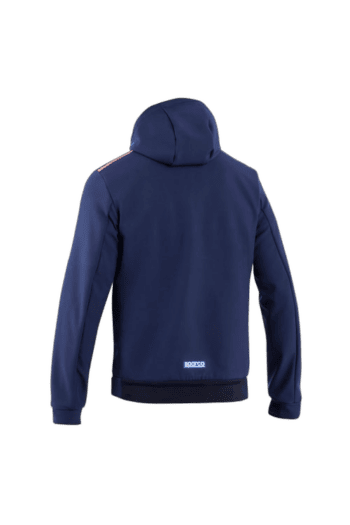 Blue Grand Prix Racewear hoodie with logo, designed for motorsport enthusiasts and racers.